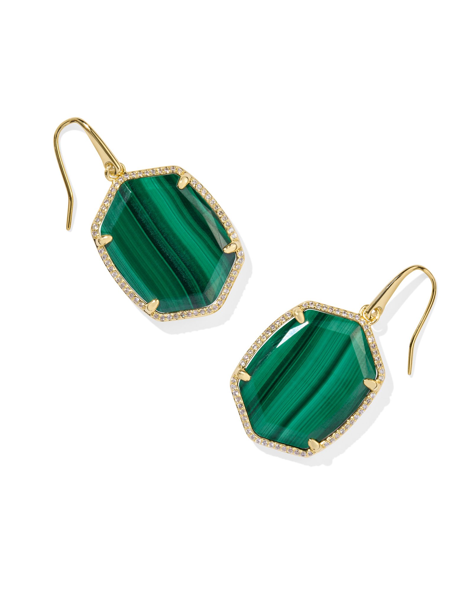 NWOT retailer Kendra Scott Olivia Drop Earrings in Gold Maroon Jade.